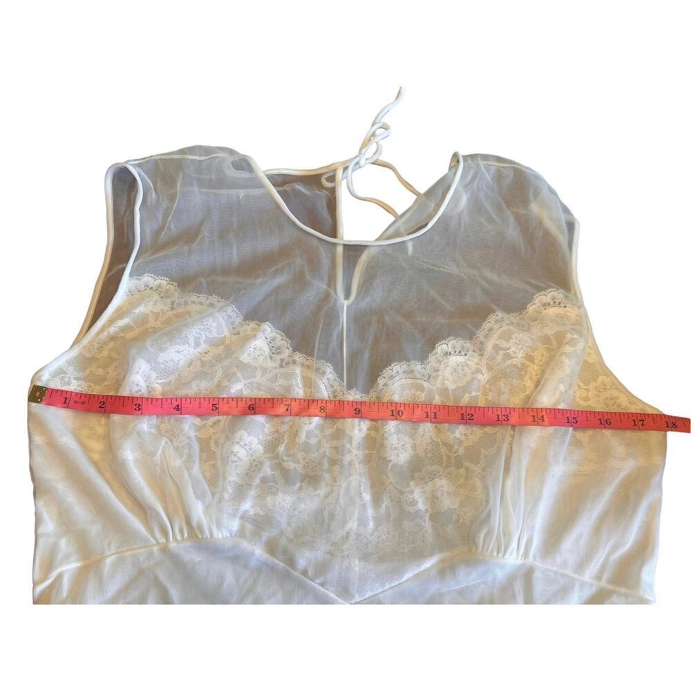 Vintage 50s Charmode Nightgown White Size 40 Lace Bridal Honeymoon Lingerie - Picture 4 of 5